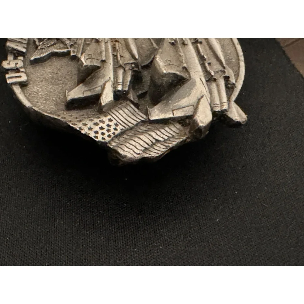 Vintage 1982 Bergamot Bet Buckle Air Force - A Great Way of Life Jets Silver Ton